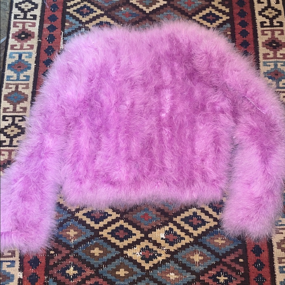 Lamarque lavender orchid fur feather jacket S - Picture 5 of 10